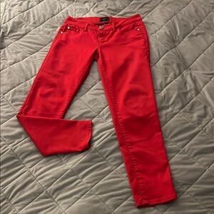 Soft red pants. Celebrity Pink, size 7/28, slim fit, longer leg.